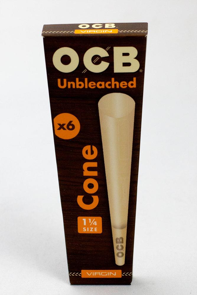 OCB virgin unbleached pre rolled cone 1 1/4 size MADE IN FRANCE 100 packs